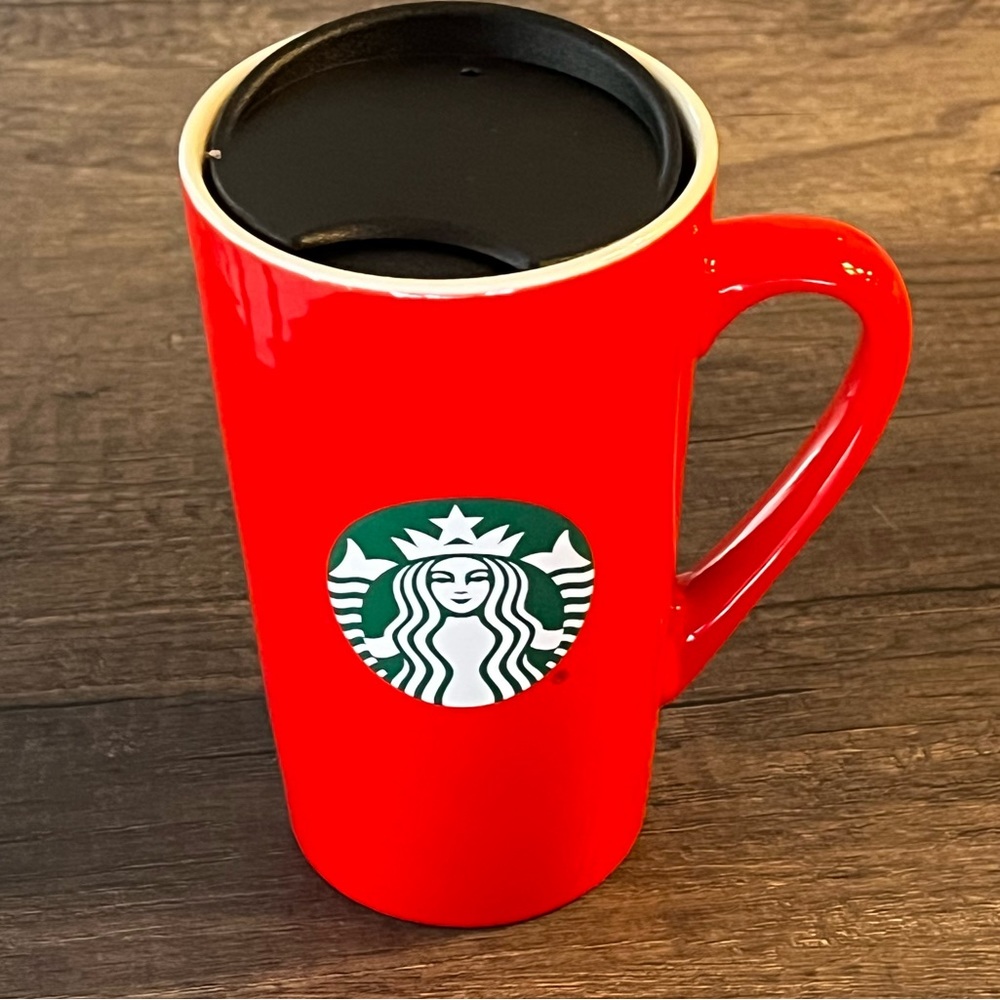Starbucks 2020 Ceramic Tall Red Coffee Tea Mug Green Siren Cup Valentine